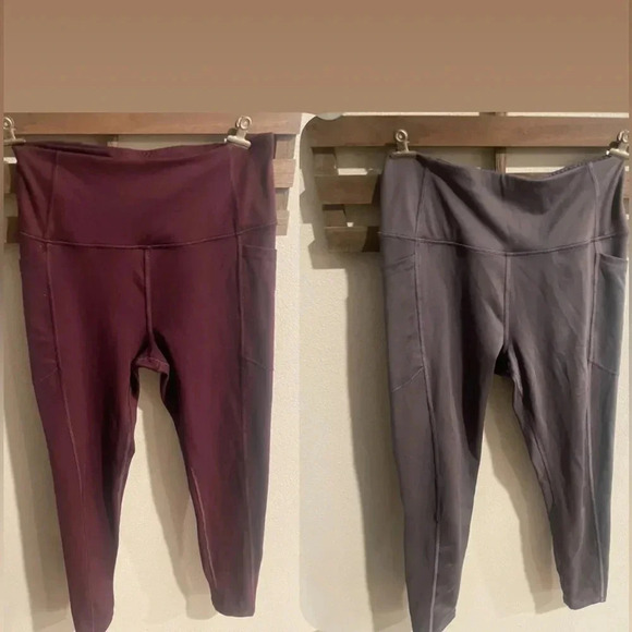 PINK Victoria's Secret Pants - PINK Victoria's Secret athletic leggings bundle burgandy & gray size 6
